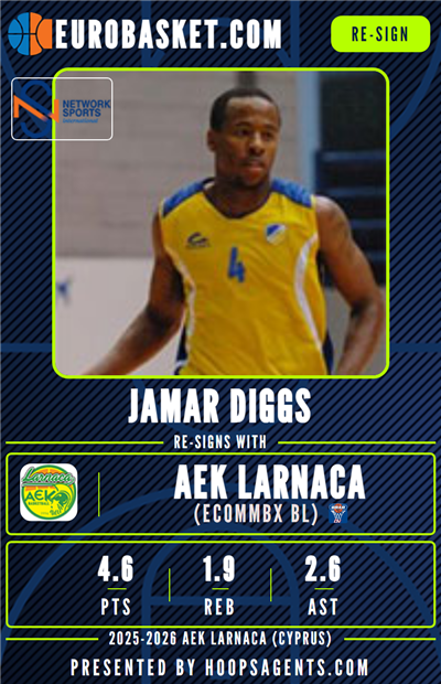 Diggs re-signs at AEK Larnaca