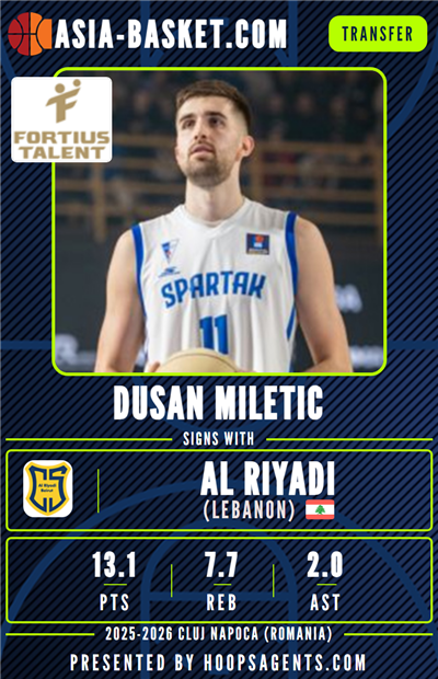 Al Riyadi adds Miletic to their roster